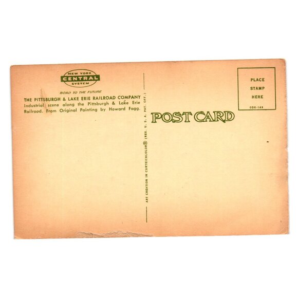 Vintage Pittsburgh Lake Erie Railroad Postcard Industrial Scene New York Central - Picture 2 of 2